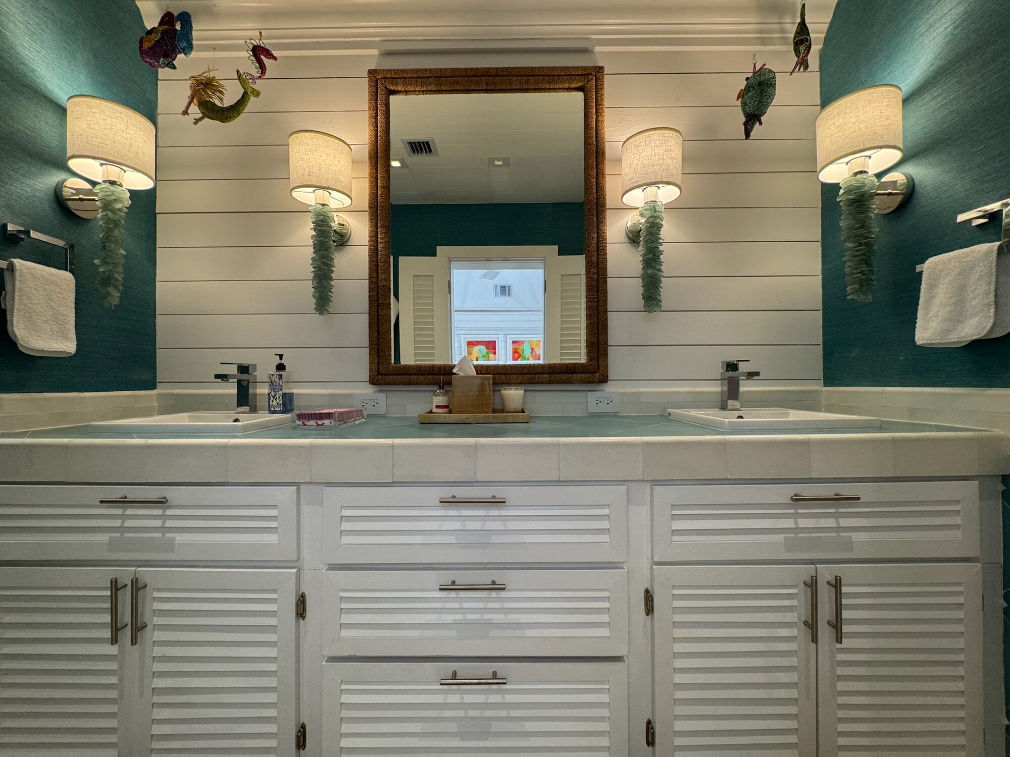 Teal bathroom